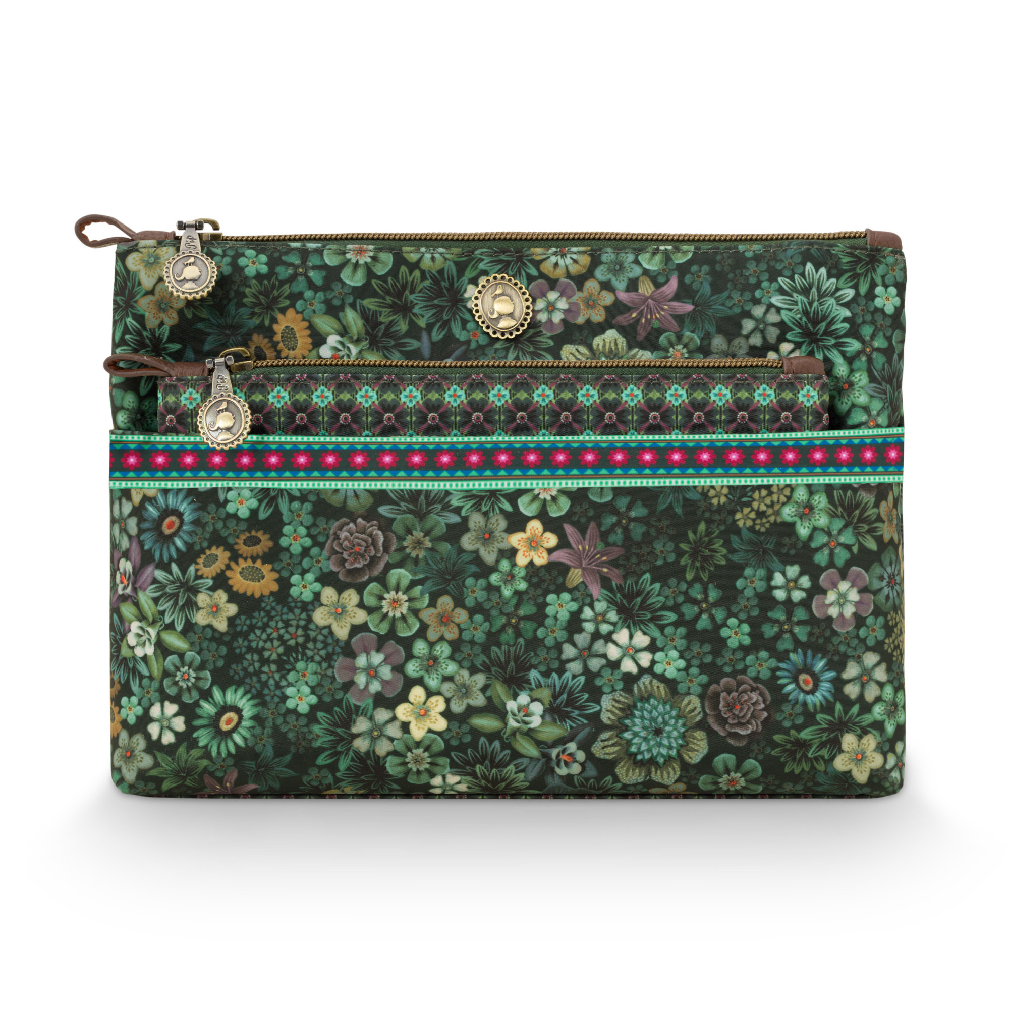 Pip Studio Kosmetiktasche Cosmetic Bags Tutti i Fiori | Grün