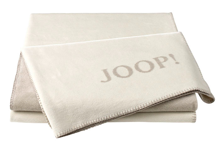 JOOP! Plaid / Wohndecke UNI-DOUBLEFACE | Ecru-Feder