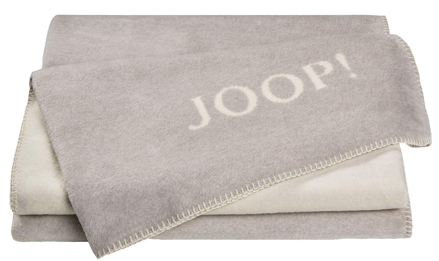 JOOP! Plaid / Wohndecke UNI-DOUBLEFACE | Rauch-Ecru