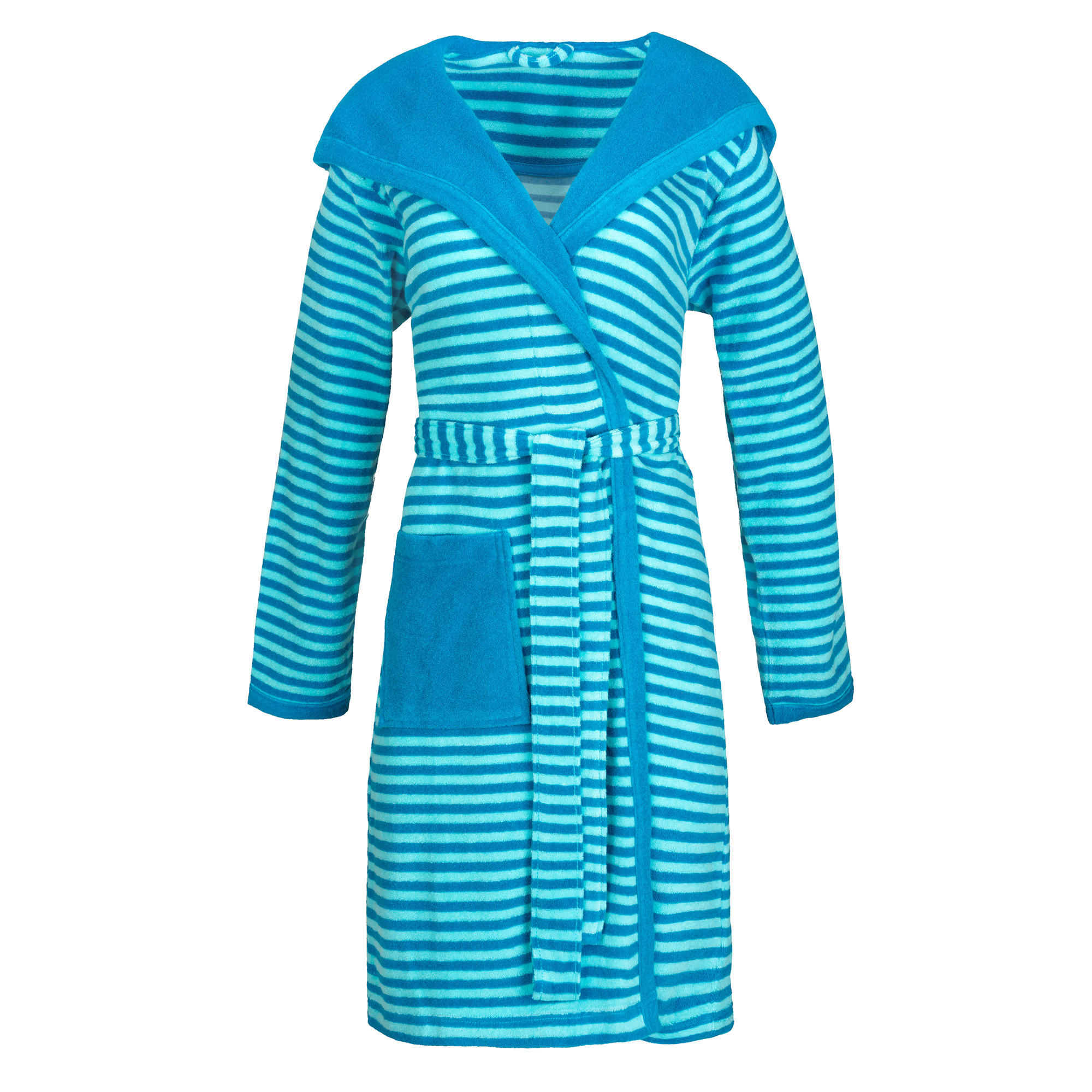 Esprit Damen Bademantel Striped Hoody 8017 | 0002 Turquoise