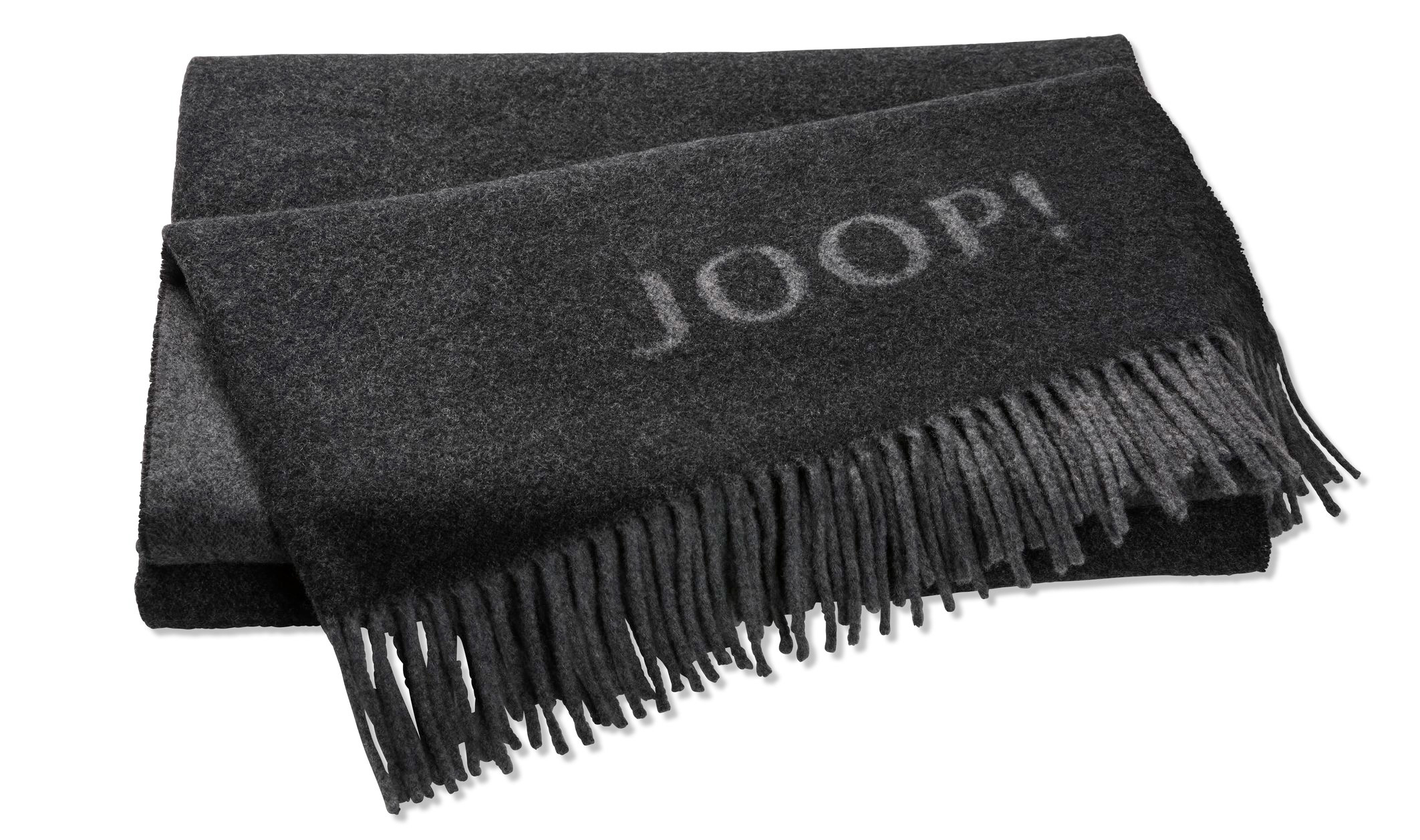 JOOP! Plaid / Wohndecke FINE DOUBLEFACE | Anthra.-Graphit