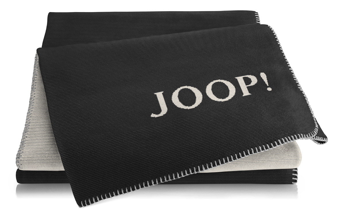 JOOP! Plaid / Wohndecke MELANGE DOUBLEFACE | Anthraz.-Silber