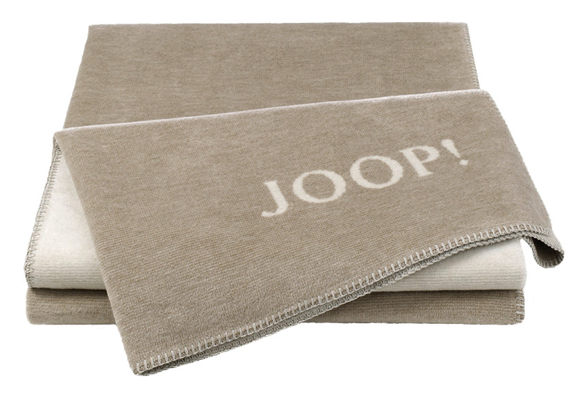 JOOP! Plaid / Wohndecke MELANGE DOUBLEFACE | Sand-Natur