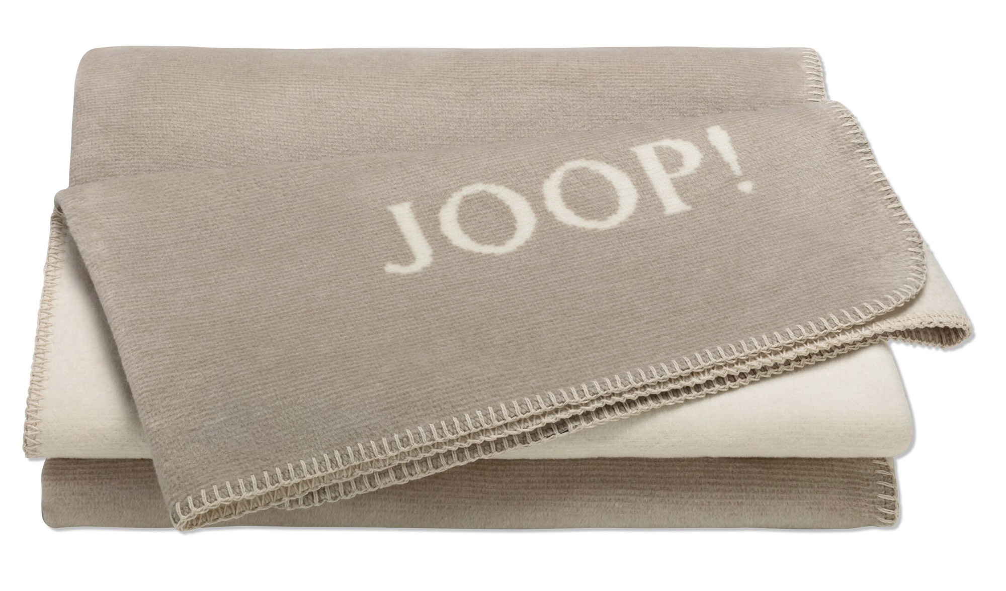 JOOP! Plaid / Wohndecke MELANGE DOUBLEFACE | Stein-Natur