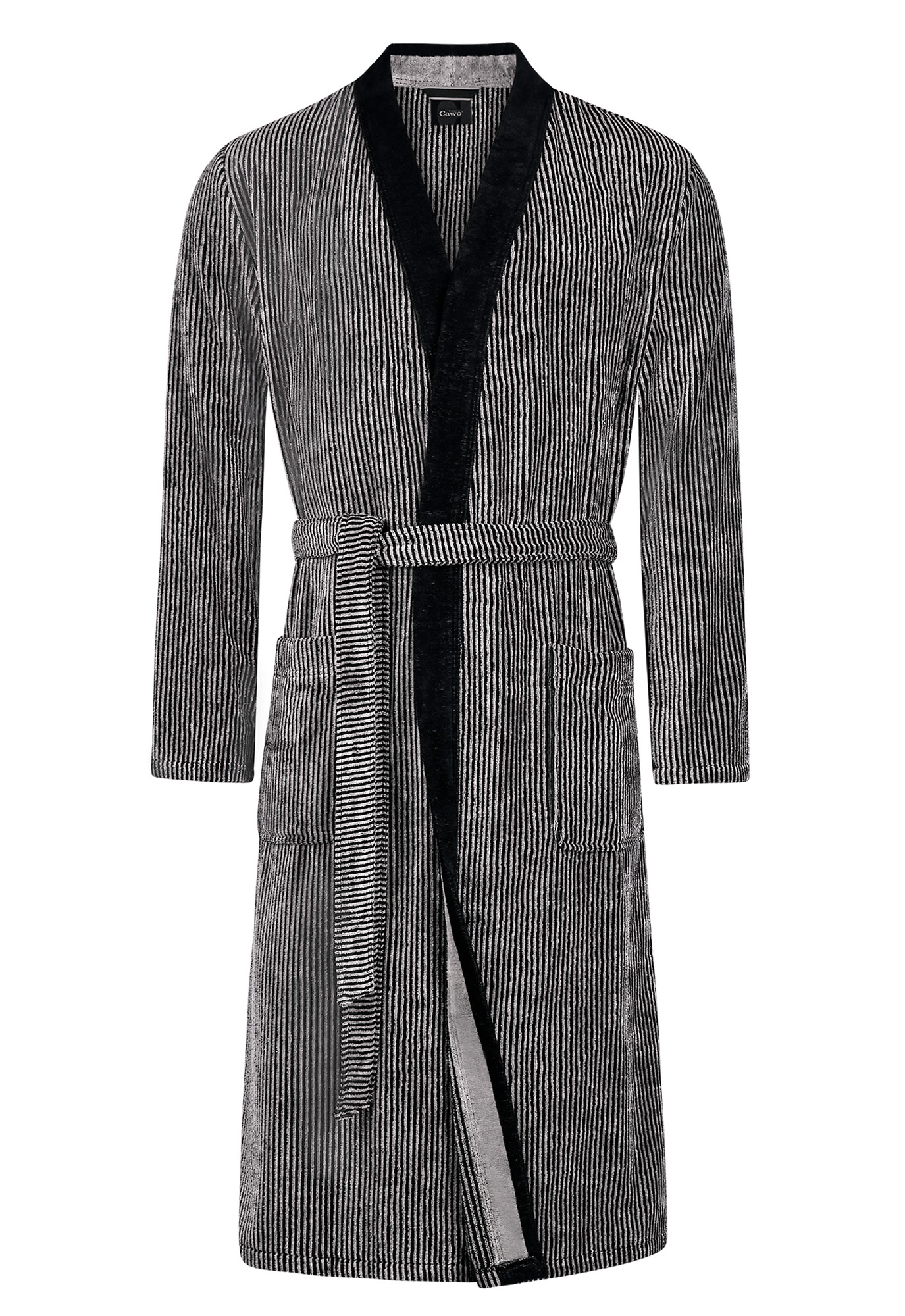 Cawö Herren Kimono-Bademantel  5840 | 97 natur-schwarz