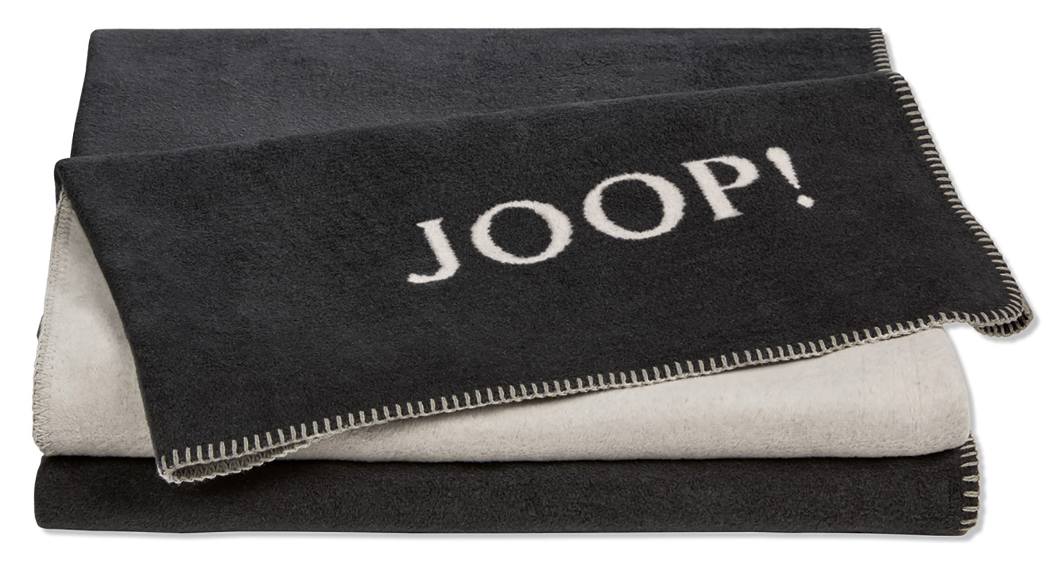 JOOP! Plaid / Wohndecke UNI-DOUBLEFACE | Anthrazit-Ash